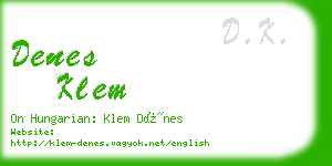 denes klem business card